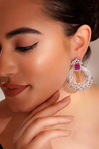 Silevr plated dangler earrings