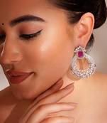 Silevr plated dangler earrings