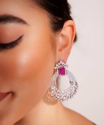 Silevr plated dangler earrings 3