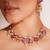 Two toned pink stone choker necklace set