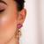 Two toned pink stone choker necklace set