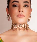 Two toned choker necklace set