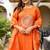 Dobby cotton printed  a-line  kurti-pant-dupatta  set