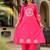 Dobby cotton printed  a-line  kurti-pant-dupatta  set