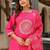 Dobby cotton printed  a-line  kurti-pant-dupatta  set