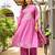Dobby cotton printed  a-line  kurti-pant-dupatta  set