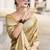 Mustard & beige cotton linen silk golden weaving office wear saree