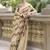 Off white & beige cotton linen silk golden weaving  office wear saree