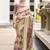 Onion pink & beige cotton linen silk golden weaving  office wear saree