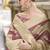 Onion pink & beige cotton linen silk golden weaving  office wear saree
