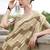 Coffee & beige cotton linen silk golden weaving office wear saree