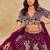 Wine Embroidered Art Silk Reception Trendy Lehenga Choli