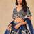 Navy Blue Embroidered Art Silk Reception Trendy Lehenga Choli