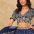 Navy Blue Embroidered Art Silk Reception Trendy Lehenga Choli