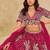 Hot Pink Embroidered Art Silk Reception Trendy Lehenga Choli