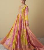 Multicolor real muslin digital print anarkali suit