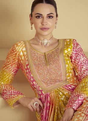 Multicolor real muslin digital print anarkali suit 3