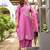 Dobby cotton printed  a-line  kurti-pant-dupatta  set