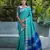 Rama color semi tussar silk saree with all over bandhani style butti weaves saree with blouse