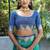 Rama color semi tussar silk saree with all over bandhani style butti weaves saree with blouse