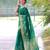 Green color pure linen silk jamdani type weaving border saree with blouse
