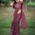 Purple color khadi tussar silk thread & kantha stitched border saree with blouse