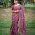 Purple color khadi tussar silk thread & kantha stitched border saree with blouse