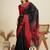 Black color khadi raw silk temple border saree with blouse