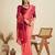Peach color khadi raw silk temple border saree with blouse
