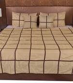 Polysilk Plain Checks Design Bed Cover Set