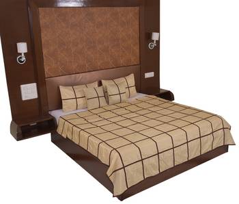 Polysilk Plain Checks Design Bed Cover Set 2