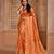 Orange color banglori handloom raw silk with rich weaving pallu saree with blouse piece
