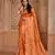 Orange color banglori handloom raw silk with rich weaving pallu saree with blouse piece