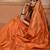 Orange color banglori handloom raw silk with rich weaving pallu saree with blouse piece