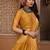 Yellow color khadi tussar silk thread & kantha stitched border work saree with blouse