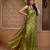 Green color khadi tussar silk thread & kantha stitched border work saree with blouse