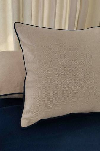 Beige Cotton Cushion Cover  – 18x18 | Minimalist Sofa & Bed Pillow Cover | Modern Cotton Throw Pillow