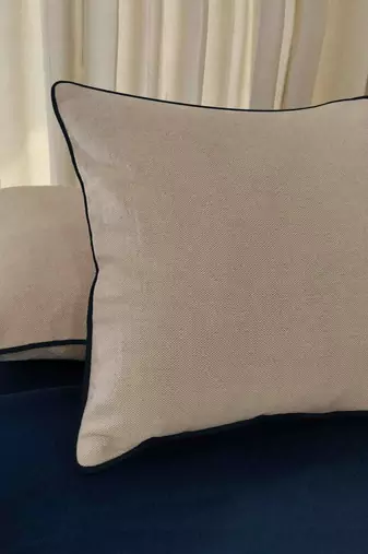 Beige Cotton Cushion Cover  – 18x18 | Minimalist Sofa & Bed Pillow Cover | Modern Cotton Throw Pillow