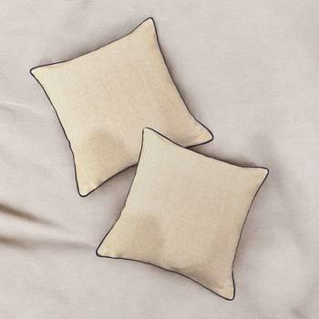 Beige Cotton Cushion Cover      18x18 | Minimalist Sofa & Bed Pillow Cover | Modern Cotton Throw Pillow 3