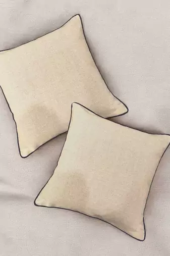 Beige Cotton Cushion Cover      18x18 | Minimalist Sofa & Bed Pillow Cover | Modern Cotton Throw Pillow