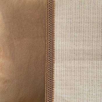Beige & Cream Cotton Cushion Cover with Textured Panel     16x16 & 18x18 4
