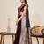 wine satin silk blend saree with unstiched blouse