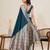 teal satin silk blend saree with unstiched blouse