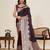 maroon satin silk blend saree with unstiched blouse