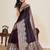 maroon satin silk blend saree with unstiched blouse