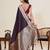 maroon satin silk blend saree with unstiched blouse