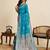 cyan blue jacquard saree with unstiched blouse