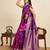 violet jacquard saree with unstiched blouse