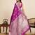 violet jacquard saree with unstiched blouse
