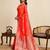 Orange jacquard saree with unstiched blouse